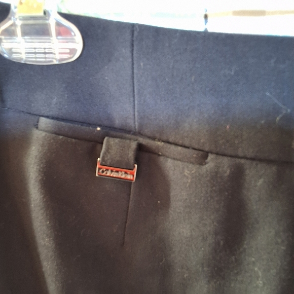 NWT CALVIN KLEIN NAVY ZIPPERED SLITTED ABOVE KNEE PENCIL SKIRT - Picture 3 of 10